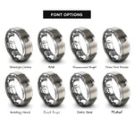 font options for inside engraving on silver boardwalk path railings rings