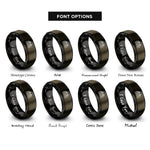 font options for inside engraving on gunmetal & black boardwalk path railings rings