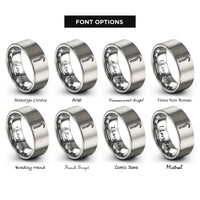 font options for inside engraving on gray boat hook rings