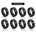 font options for inside engraving on black boba pattern rings