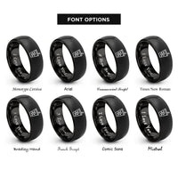 font options for inside engraving on black boba pattern rings