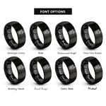 font options for inside engraving on black boba pattern rings