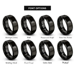 font options for inside engraving on black boba pattern rings