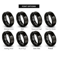font options for inside engraving on black boba pattern rings