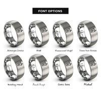 font options for inside engraving on grey boba pattern rings