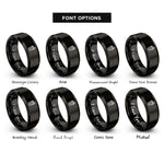 font options for inside engraving on black boba tea cup rings
