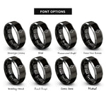 font options for inside engraving on black & grey bobber rings