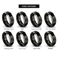 font options for inside engraving on black & grey bobber rings