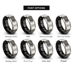 font options for inside engraving on black & grey bobber rings