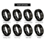 font options for inside engraving on black bobber float hook rings