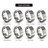 font options for inside engraving on silver bobber float hook rings