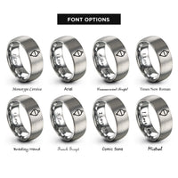 font options for inside engraving on gray bobber rings