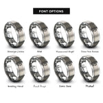 font options for inside engraving on silver bobber rings