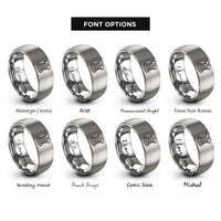 font options for inside engraving on grey bobbin rings