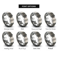 font options for inside engraving on grey bobbin rings