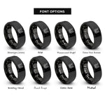 font options for inside engraving on black bobcat rings
