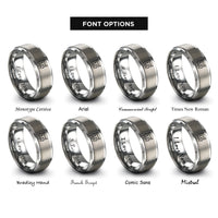 font options for inside engraving on gray bobcat rings