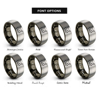 font options for inside engraving on gunmetal & grey bobcat rings