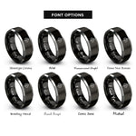 font options for inside engraving on black & grey bodhi leaf rings