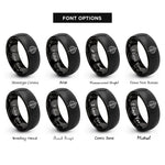 font options for inside engraving on black bodhi leaf rings
