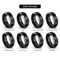 font options for inside engraving on black & silver bodhrn tipper rings