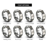 font options for inside engraving on silver bodie island lighthouse rings
