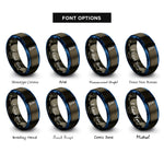 font options for inside engraving on gunmetal & blue bodie island lighthouse rings