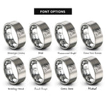 font options for inside engraving on grey bodybuilder flex rings