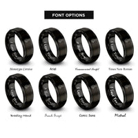 font options for inside engraving on black bodybuilder silhouette rings
