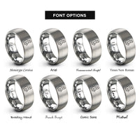 font options for inside engraving on silver bodybuilder silhouette rings