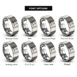 font options for inside engraving on silver bodysurfer silhouette rings