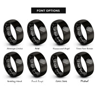font options for inside engraving on black bog tracks rings