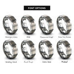 font options for inside engraving on gray bog tracks rings