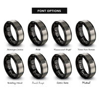 font options for inside engraving on black & silver bogger style lugs rings