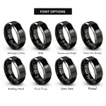 font options for inside engraving on black & grey bogger style lugs rings