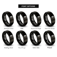 font options for inside engraving on black bogger style lugs rings