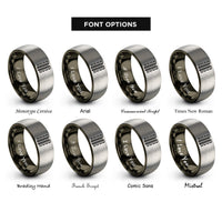 font options for inside engraving on gunmetal & gray bogger style lugs rings