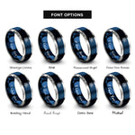 font options for inside engraving on blue & grey bohr atom rings