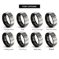 font options for inside engraving on black & gray bolt rings