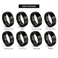 font options for inside engraving on black bolt rings