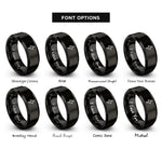 font options for inside engraving on black bolt rings
