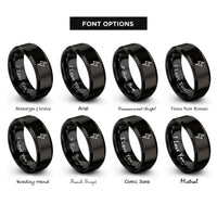 font options for inside engraving on black bolt rings