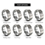 font options for inside engraving on grey bolt rings
