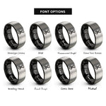 font options for inside engraving on black & gray bolt nut rings