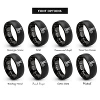 font options for inside engraving on black bolt nut rings