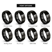 font options for inside engraving on black bolt nut rings