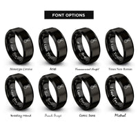 font options for inside engraving on black bolt nut rings