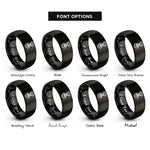 font options for inside engraving on black bolt nut rings