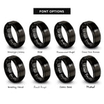 font options for inside engraving on black bolt nut rings