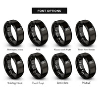 font options for inside engraving on black bolt nut rings